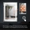 32*24 LED Lighted Bathroom Wall Mounted Mirror with High Lumen+Anti-Fog Separately Control+Dimmer Function - White