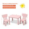 3 Pieces Multi Activity Kids Play Table and Chair Set - Pink