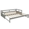 Extending Daybed with Trundle, Wooden Daybed with Trundle - Gray