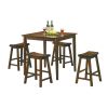 18-inch Height Saddle Seat Stools Set of 2pc Solid Wood Casual Dining Home Furniture  - Brown Mix