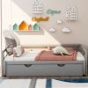 Extending Daybed with Trundle, Wooden Daybed with Trundle - Gray