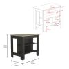 Cala Kitchen Island; Four Legs; Three Shelves -Black / Light Oak - as Pic