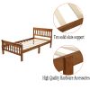 Wood Platform Bed Twin Bed Frame Panel Bed Mattress Foundation Sleigh Bed with Headboard/Footboard/Wood Slat Support - Oak