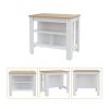 Rockaway 3-Shelf Kitchen Island White and Light Oak - as Pic