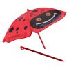 Kids Patio Folding Table and Chairs Set Beetle with Umbrella - Red