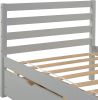 Betterhood Twin Platform Bed Frame with 2 Storage Drawers;  Wood Twin Bed Frames for Kids Toddler Girls Boys;  10 Slats Support;  No Box Spring Needed