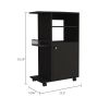 Napenthe 1-Shelf Kitchen Cart with Caster Black Wengue - as Pic