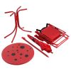 Kids Patio Folding Table and Chairs Set Beetle with Umbrella - Red