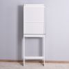 Modern Over The Toilet Space Saver Organization Wood Storage Cabinet for Home; Bathroom -White - White