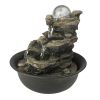 8.3inches Rock Cascading Tabletop Fountain with LED Light for Home Office Bedroom Relaxation - 8.3inches