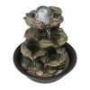 8.3inches Rock Cascading Tabletop Fountain with LED Light for Home Office Bedroom Relaxation - 8.3inches