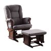 Aeron Chair &amp; Ottoman (2Pc Pk) in Gray Microfiber &amp; Cherry 59338 - as Pic