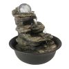 8.3inches Rock Cascading Tabletop Fountain with LED Light for Home Office Bedroom Relaxation - 8.3inches