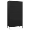 vidaXL Wardrobe Black 35.4"x19.7"x70.9" Steel - Black