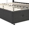 Upholstered Platform Bed with Underneath Storage; Full Size - Gray