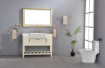 48 in. W x 30 in. H Oversized Rectangular Gold Framed LED Mirror Anti-Fog Dimmable Wall Mount Bathroom Vanity Mirror - Gold