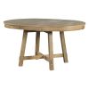 TREXM Farmhouse Round Extendable Dining Table with 16&quot; Leaf Wood Kitchen Table (Natural Wood Wash) - as Pic