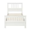 Wood Platform Bed with Headboard and Footboard, Twin - White