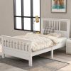 Wood Platform Bed with Headboard and Footboard, Twin - White