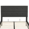 Upholstered Platform Bed with Underneath Storage; Full Size - Gray