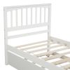 Twin size Platform Bed with Trundle - White