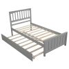 Twin size Platform Bed with Trundle - Gray