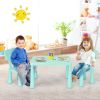 3 Pieces Multi Activity Kids Play Table and Chair Set - Green