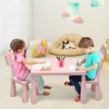 3 Pieces Multi Activity Kids Play Table and Chair Set - Pink