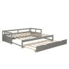 Extending Daybed with Trundle, Wooden Daybed with Trundle - Gray