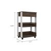 Verona Kitchen Cart; Three Shelves; Four Casters -White / Dark Walnut - as Pic