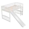 Twin size Loft Bed with Slide and Ladder - White