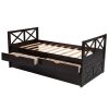 Multi-Functional Daybed with Drawers and Trundle - Espresso