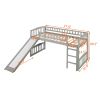 Twin size Loft Bed with Slide and Ladder - Gray