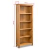 vidaXL 5-Tier Bookcase 23.6"x8.9"x55.1" Solid Oak Wood - Brown