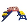 KID'S MULTI-FUNCTIONAL ARM CHAIR;  TABLE+ 2 BENCHES; All-in-one - wood