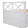 Multi-Functional Daybed with Drawers and Trundle - White