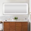 7 Size LED Bathroom Mirror Wall Mounted Vanity Mirror Anti-Fog Mirror Dimmable Lights with Touch Switch(Horizontal/Vertical) - 60"*28"