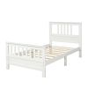 Wood Platform Bed with Headboard and Footboard, Twin - White