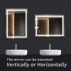 32*24 LED Lighted Bathroom Wall Mounted Mirror with High Lumen+Anti-Fog Separately Control+Dimmer Function - White