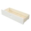 Wood platform bed with two drawers, - White