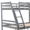 L-Shaped Twin over Full Bunk Bed and Twin Size Loft Bed with Built-in Desk - Gray