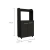 Charlotte 1-Shelf 2-Door Kitchen Pantry Black Wengue - as Pic