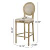 Salton French Country Wooden Barstools with Upholstered Seating (Set of 2) - as Pic