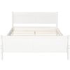 Full Size Wood Platform Bed with Headboard and Wooden Slat Support - White