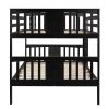 Full over Full Bunk Bed with Ladder for Bedroom;  Guest Room Furniture - Espresso