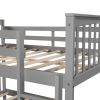 Full over Full Bunk Bed with Ladder for Bedroom;  Guest Room Furniture - Gray