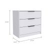 Kaia 3 Drawers Dresser; Superior Top -White - as Pic