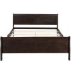 Full Size Wood Platform Bed with Headboard and Wooden Slat Support - Espresso