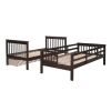 Stairway Twin-Over-Twin Bunk Bed with Three Drawers for Bedroom, Dorm - Gray - Espresso