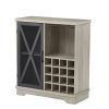 Single door wine cabinet with 16 wine storage compartments (Gray; 31.50" W*13.78" D*35.43" H) - 1